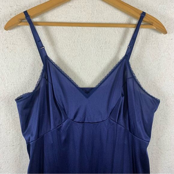 Vintage Vanity Fair Slip Dress Sz 36 Purple Y2K 90s Babydoll Fairy Grunge‎ Long - Picture 2 of 14
